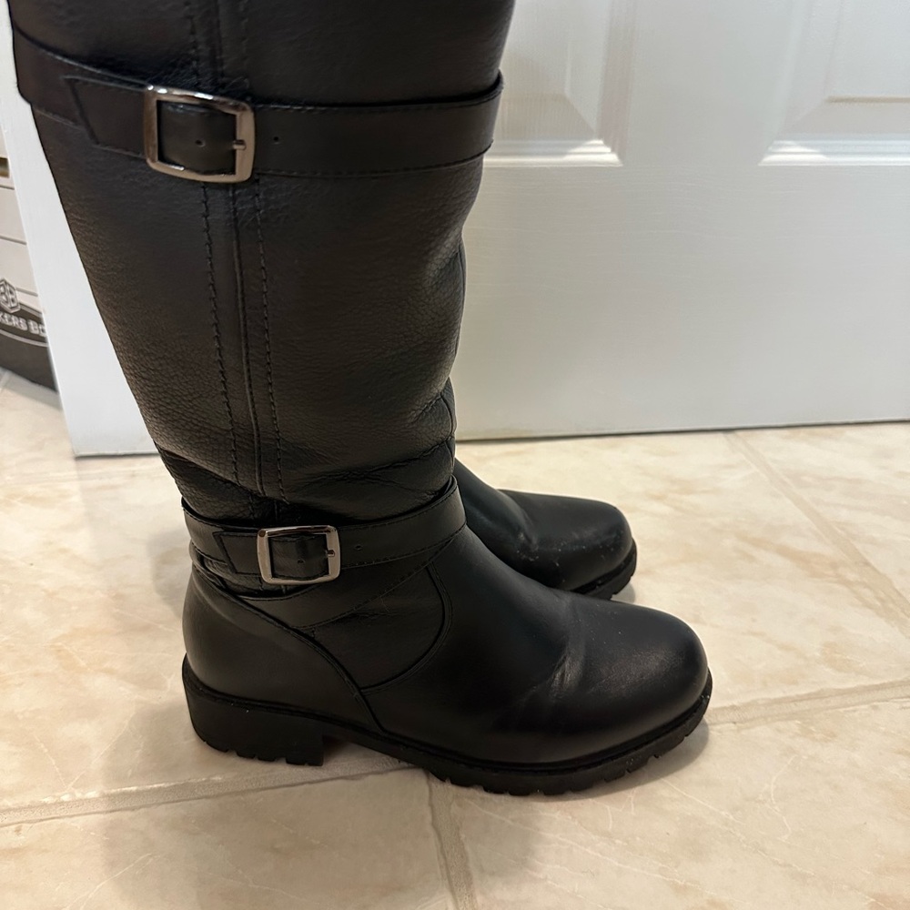 Black Leather Women's Boots